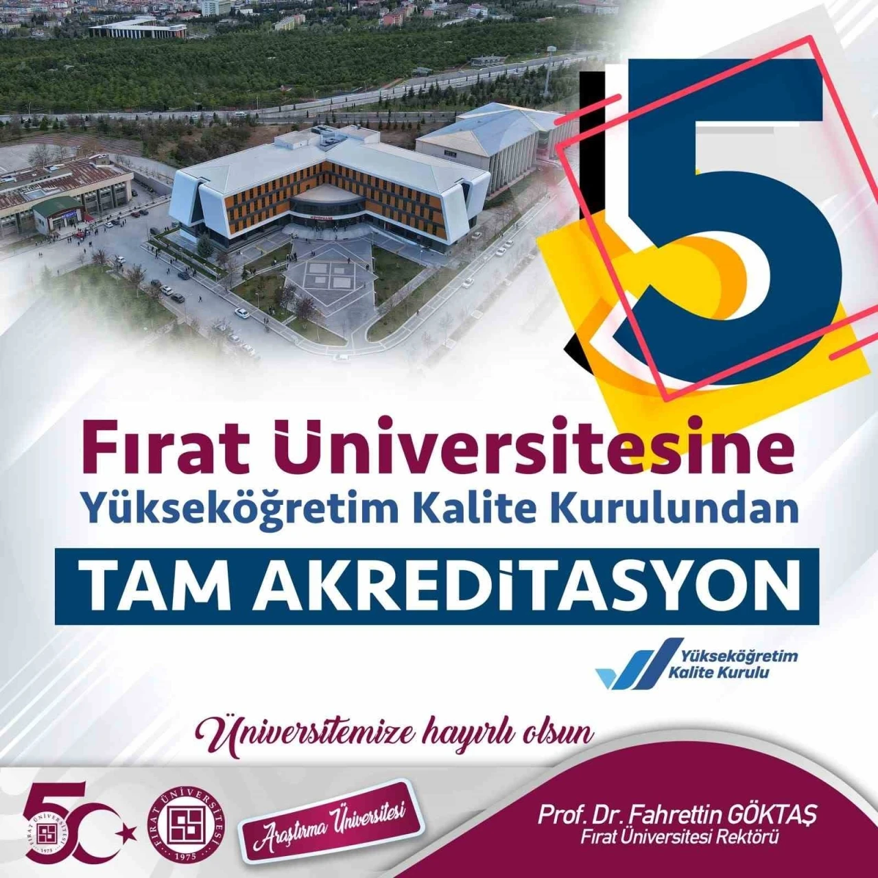 FÜ’nün 50’nci yılında önemli bir başarı daha: YÖKAK’tan tam akreditasyon

