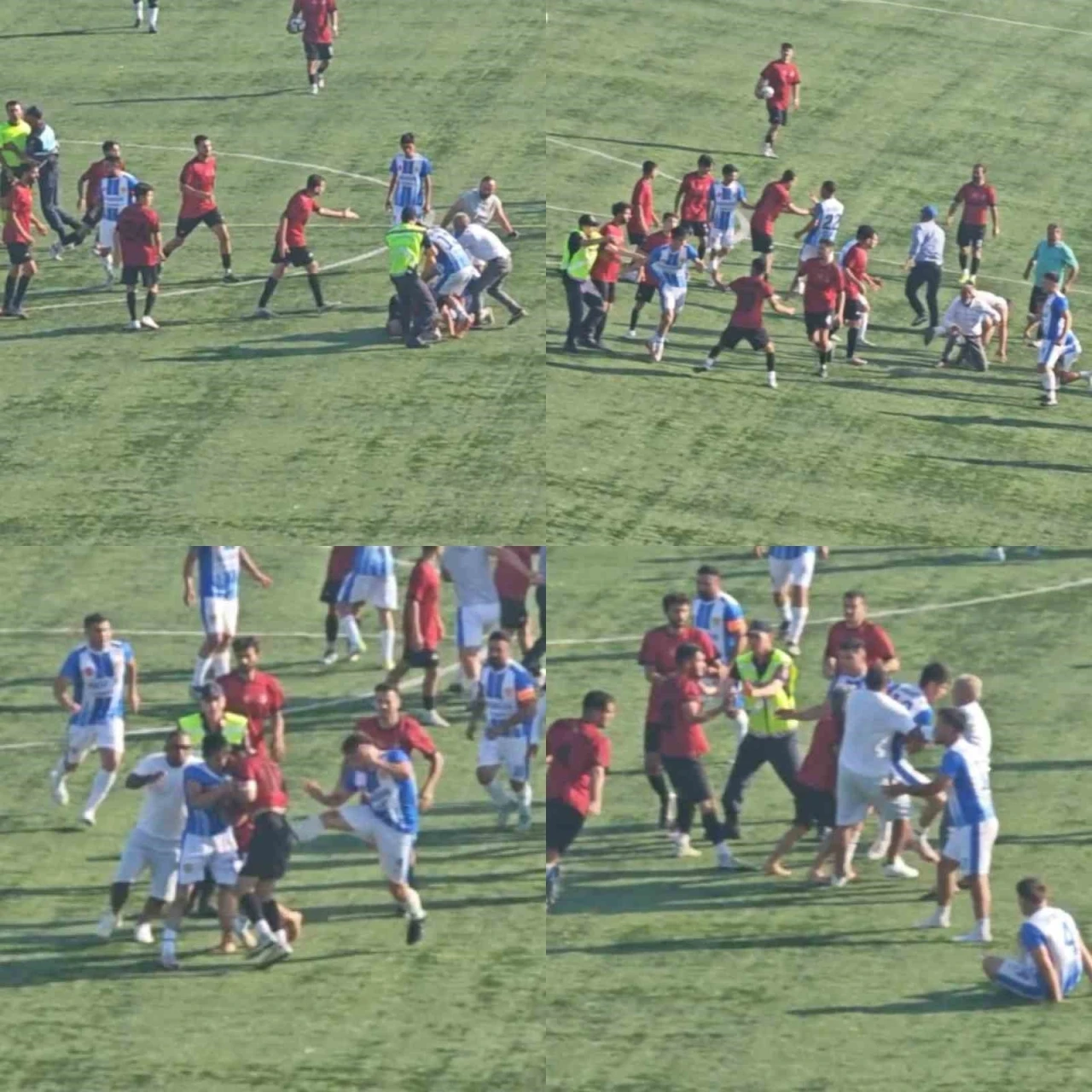 Futbol ma&ccedil;ındaki kavga kameraya yansıdı
