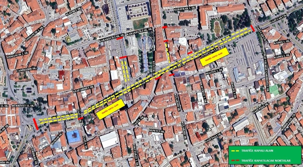 Gazi Caddesi trafiğe kapatılacak
