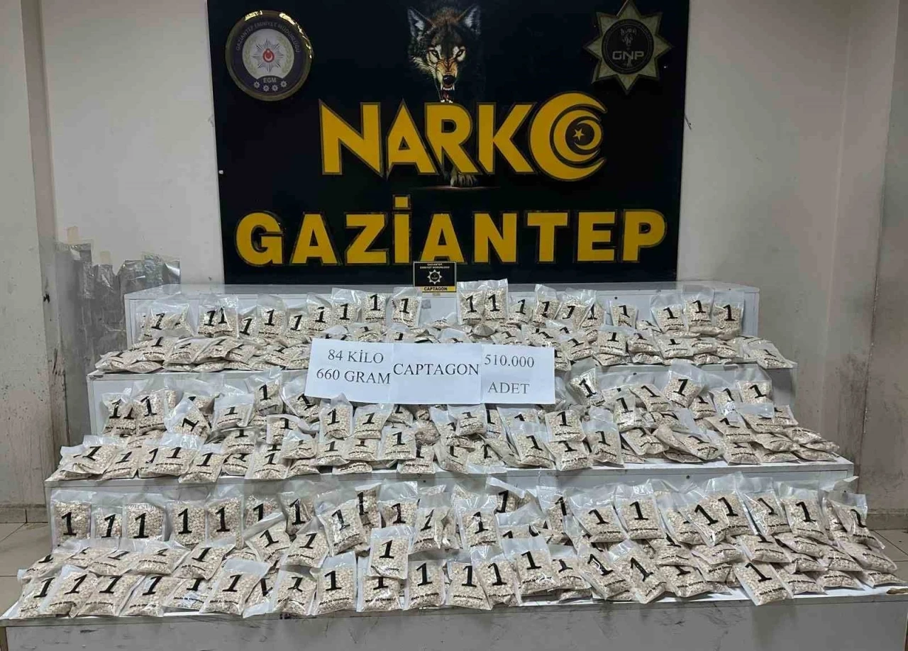 Gaziantep’te 510 bin adet uyuşturucu hap ele geçirildi: 1 şahıs tutuklandı
