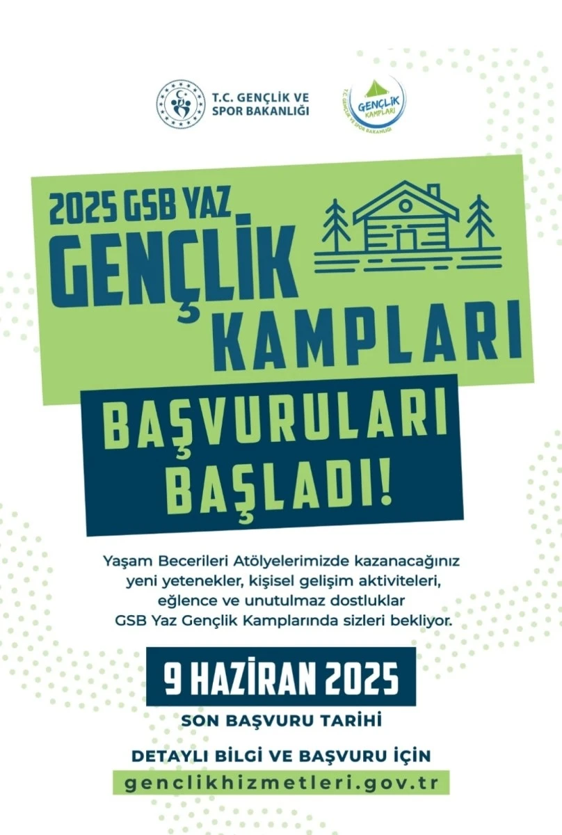 Gençlik kampları başvuruları başladı
