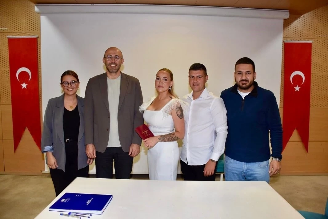 Germencik&rsquo;te bir yılda 310 &ccedil;ift mutluluğa &lsquo;evet&rsquo; dedi
