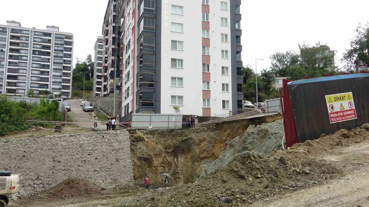 Giresun Belediyesi tarafından imara açılan yeşil alan site sakinlerini tehlikeye soktu
