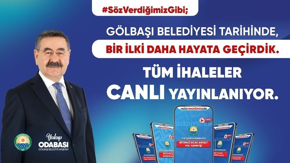 Gölbaşı Belediyesi’nde bir ilk: İhaleler artık canlı yayında
