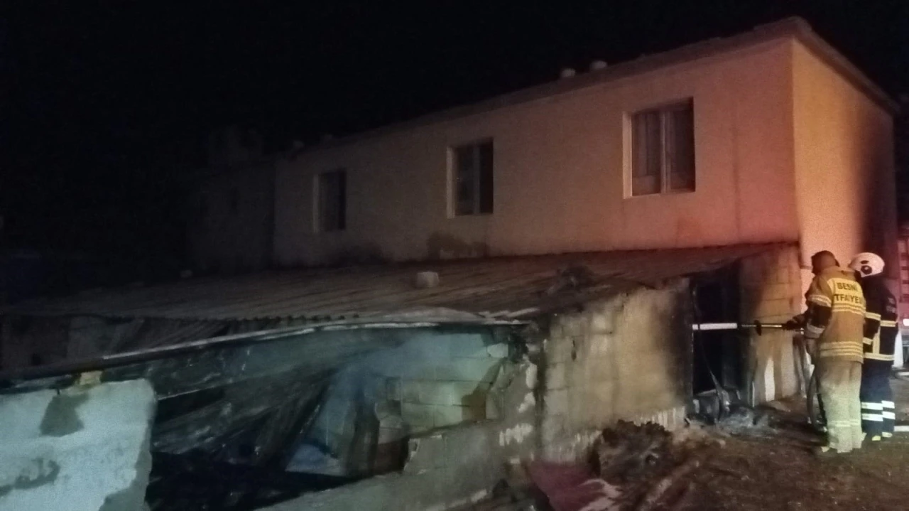 Gölbaşı’nda ahır yangını korkuttu
