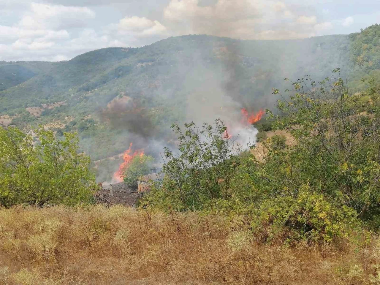 Gönen’de bahçe ve arazi yangını paniğe neden oldu
