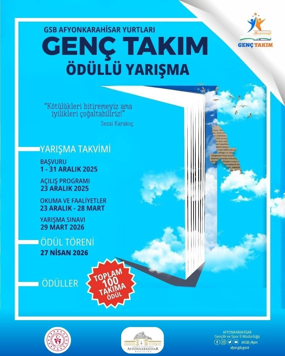 GSB Afyonkarahisar yurtlarında ödüllü yarışma projesi başlıyor
