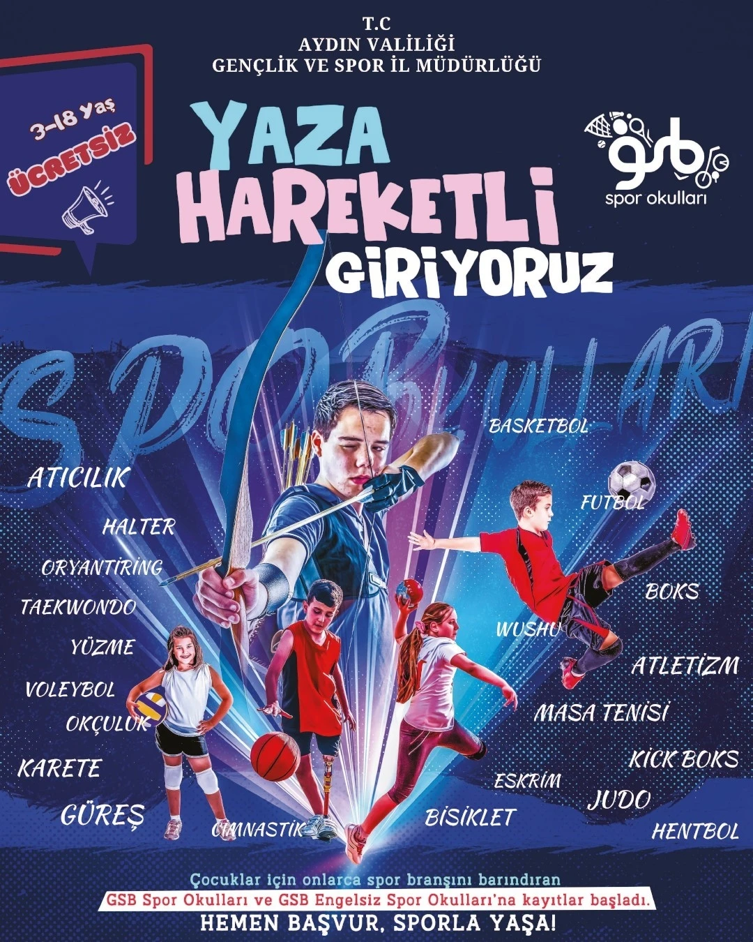 GSB Spor Okulları yaz döneminde de gençleri bekliyor

