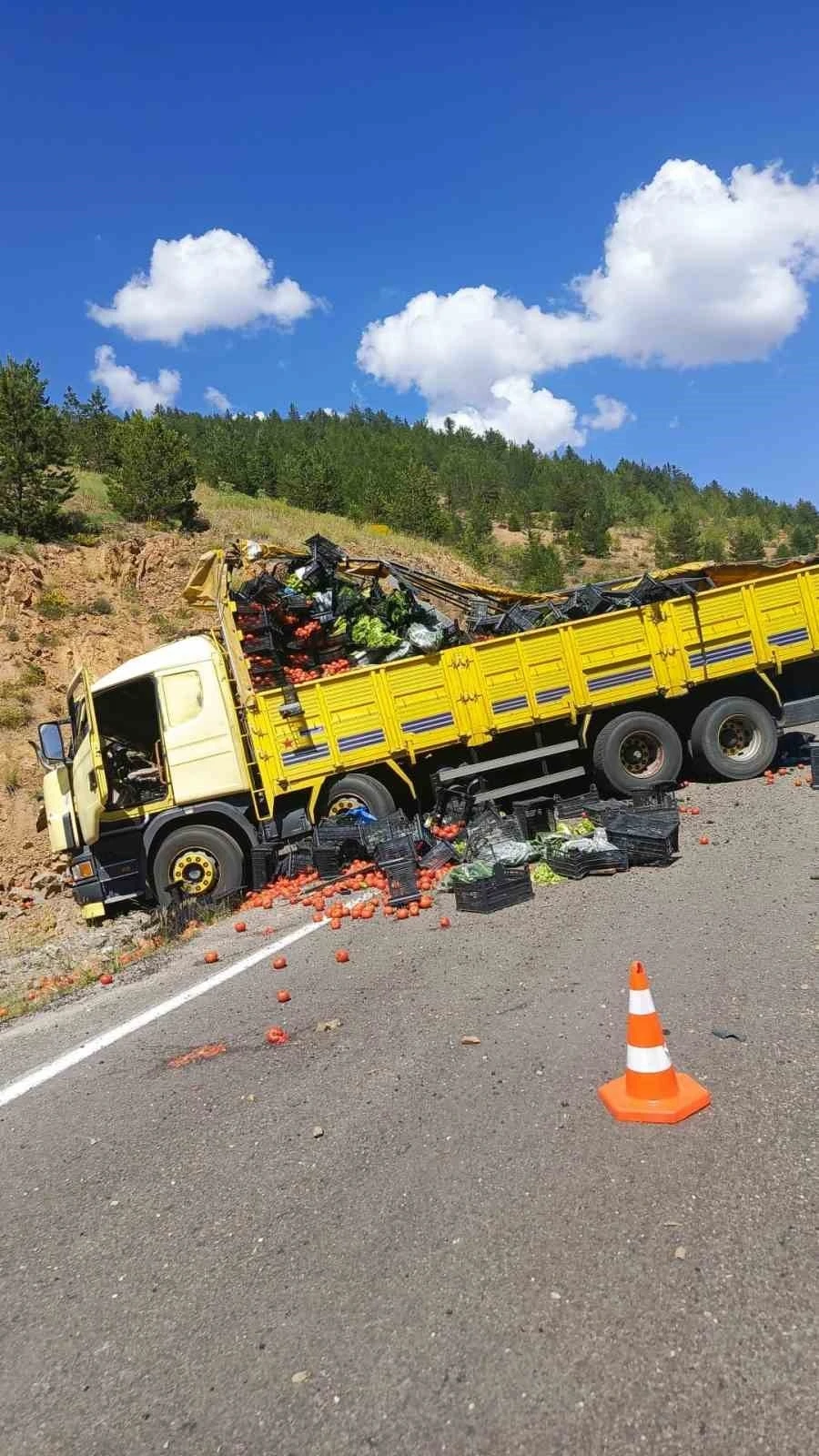 G&uuml;m&uuml;şhane&rsquo;de sebze y&uuml;kl&uuml; kamyon otomobile arkadan &ccedil;arptı: 4 yaralı

