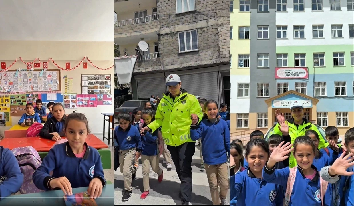 Hakkari’de minik öğrencilere trafik eğitimi
