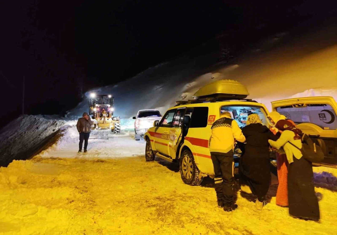 Hamile kadın 5.5 saatlik &ccedil;alışmayla hastaneye ulaştırıldı