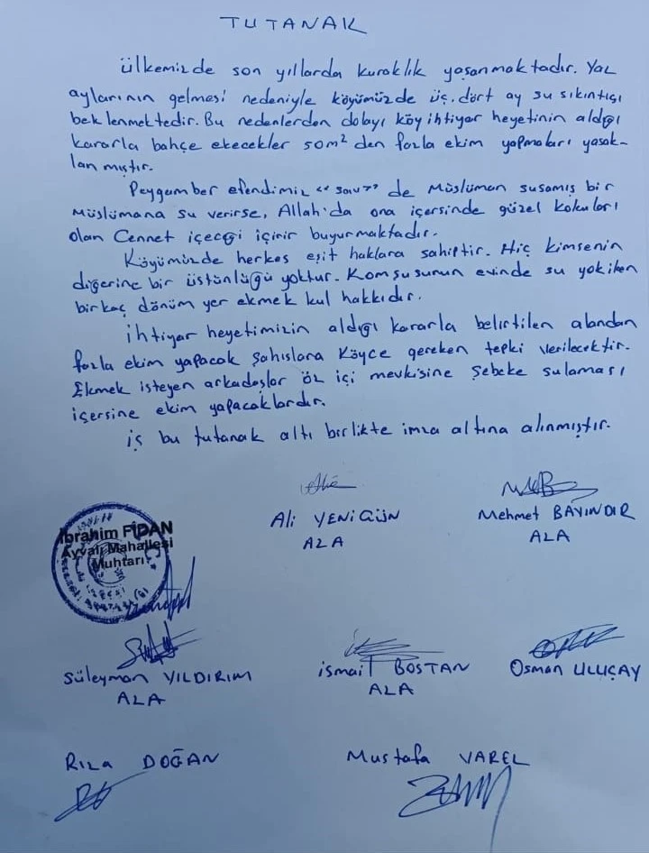 İhtiyar Heyeti 50 metrekareden fazla bahçe ekimini yasaklama kararı aldı