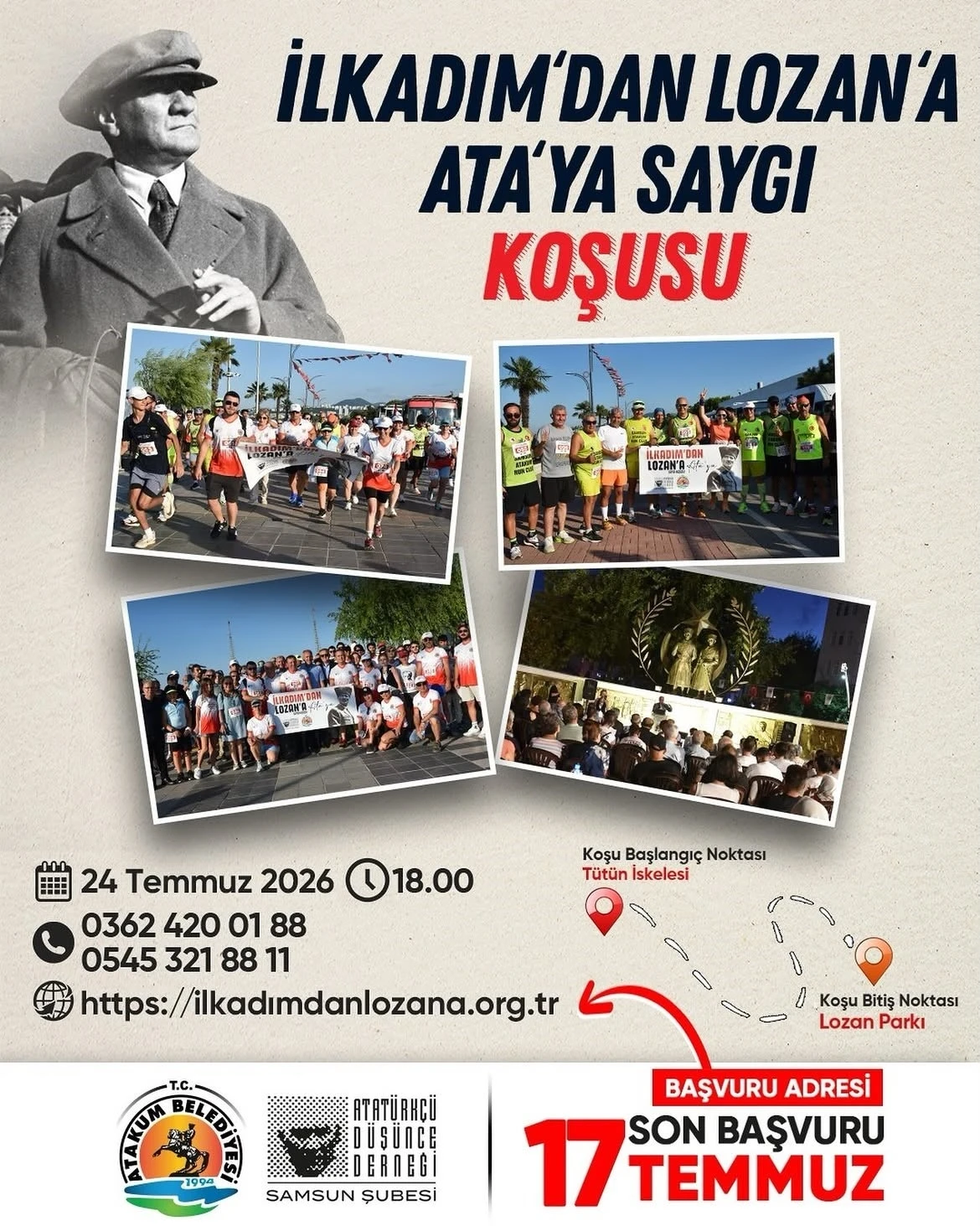 İlkadım&rsquo;dan Lozan&rsquo;a Ata&rsquo;ya Saygı Koşusu
