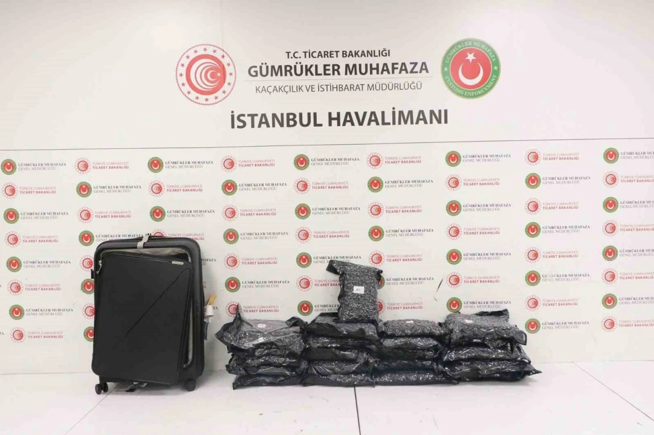 İstanbul Havalimanı&rsquo;nda uyuşturucu operasyonu: 22,5 kilogram esrar ele ge&ccedil;irildi
