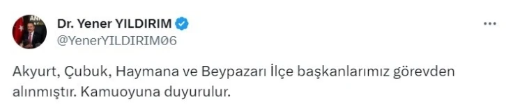 İYİ Parti’de 4 ilçe başkanı görevden alındı