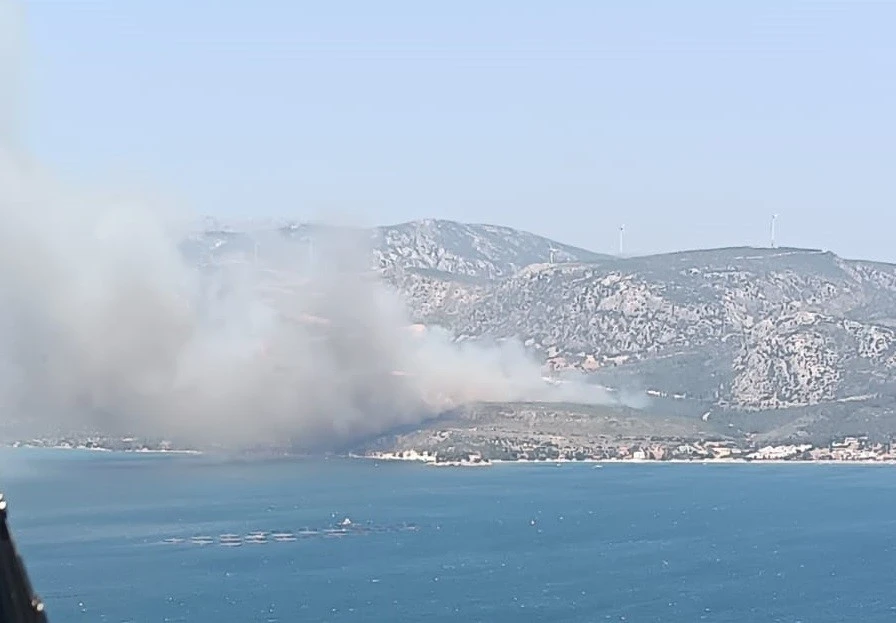 İzmir’de çıkan orman yangınına havadan ve karadan müdahale başladı
