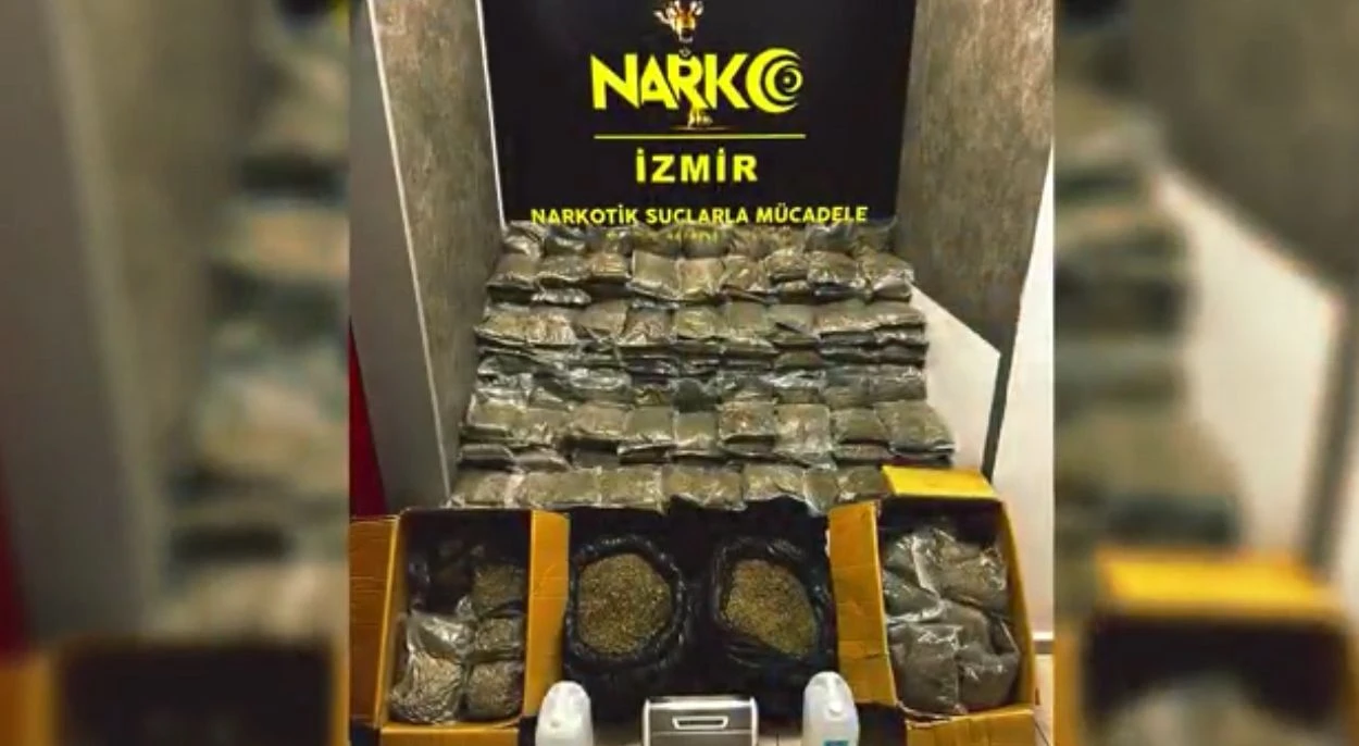 İZMİR’DE UYUŞTURUCU OPERASYONU’NDA 127 KG BONZAİ ELE GEÇİRİLDİ