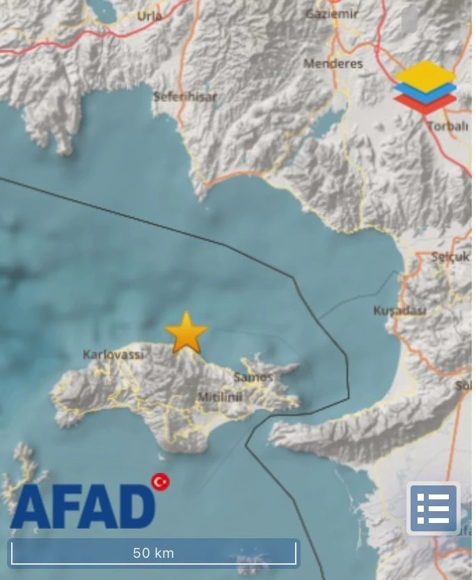 İzmir Seferihisar açıklarında 4,5 büyüklüğünde deprem
