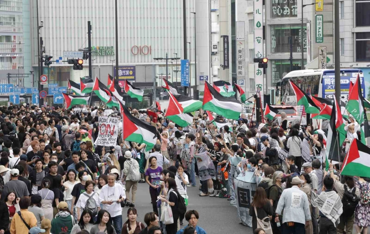 Japonya’da Nakba Günü gösterisinde İsrail protestosu

