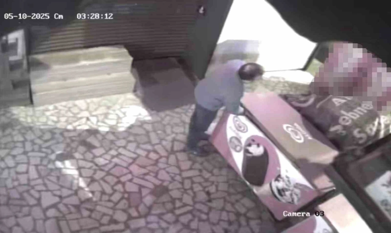 Kadıköy’de kuruyemişçiden dondurma hırsızlığı kamerada
