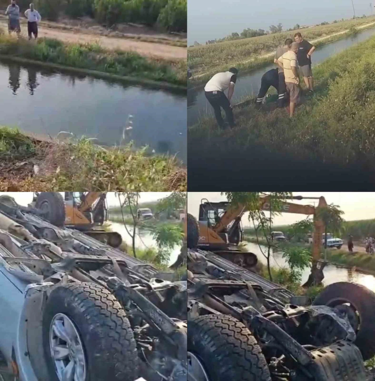 Kanala devrilen pikap, baba ve iki kızına mezar oldu
