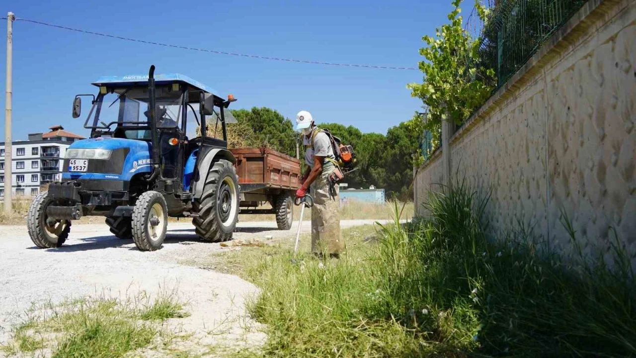 Karaali&rsquo;de yol kenarları temizlendi
