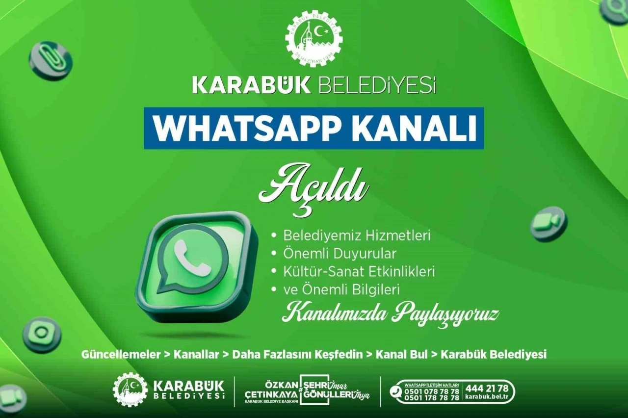 Karabük Belediyesi WhatsApp kanalı açıldı
