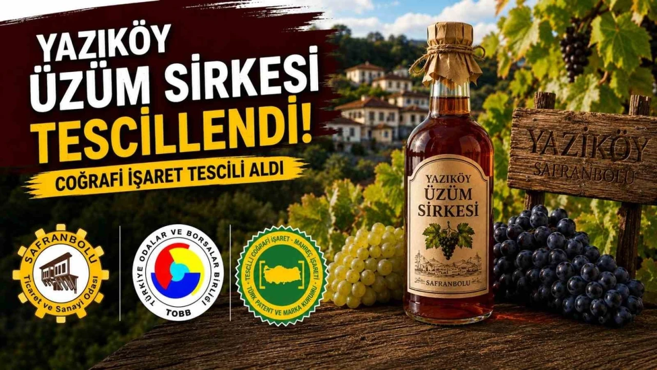 Karab&uuml;k&rsquo;&uuml;n 10&rsquo;uncu coğrafi işaretli &uuml;r&uuml;n&uuml; "Yazık&ouml;y &Uuml;z&uuml;m Sirkesi" oldu
