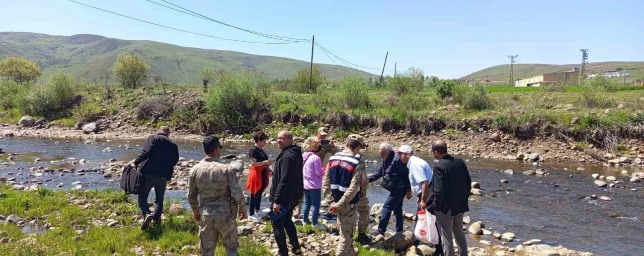 Karakoçan’da deredeki balık ölümleri için numuneler alındı
