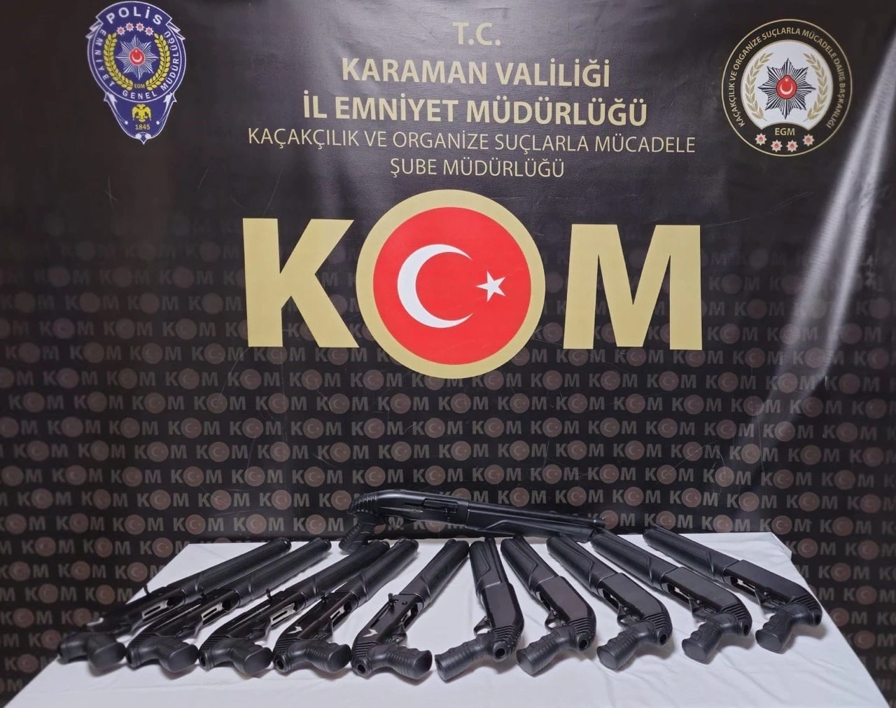 Karaman’da 1 haftada 13 ruhsatsız silah ele geçirildi