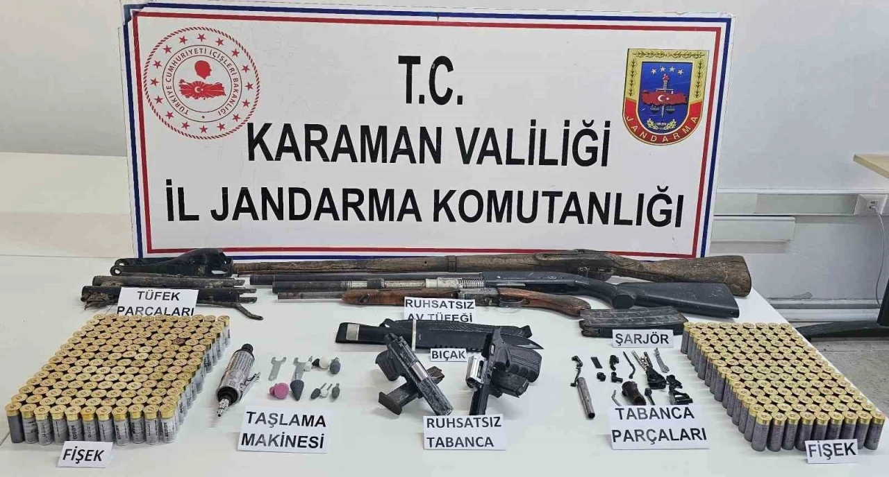 Karaman’da kaçak silah operasyonu