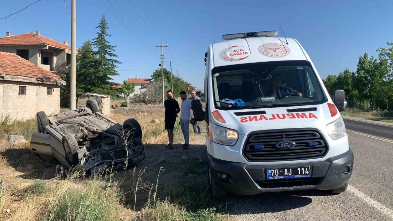 Karaman’da otomobil takla attı: 1 yaralı
