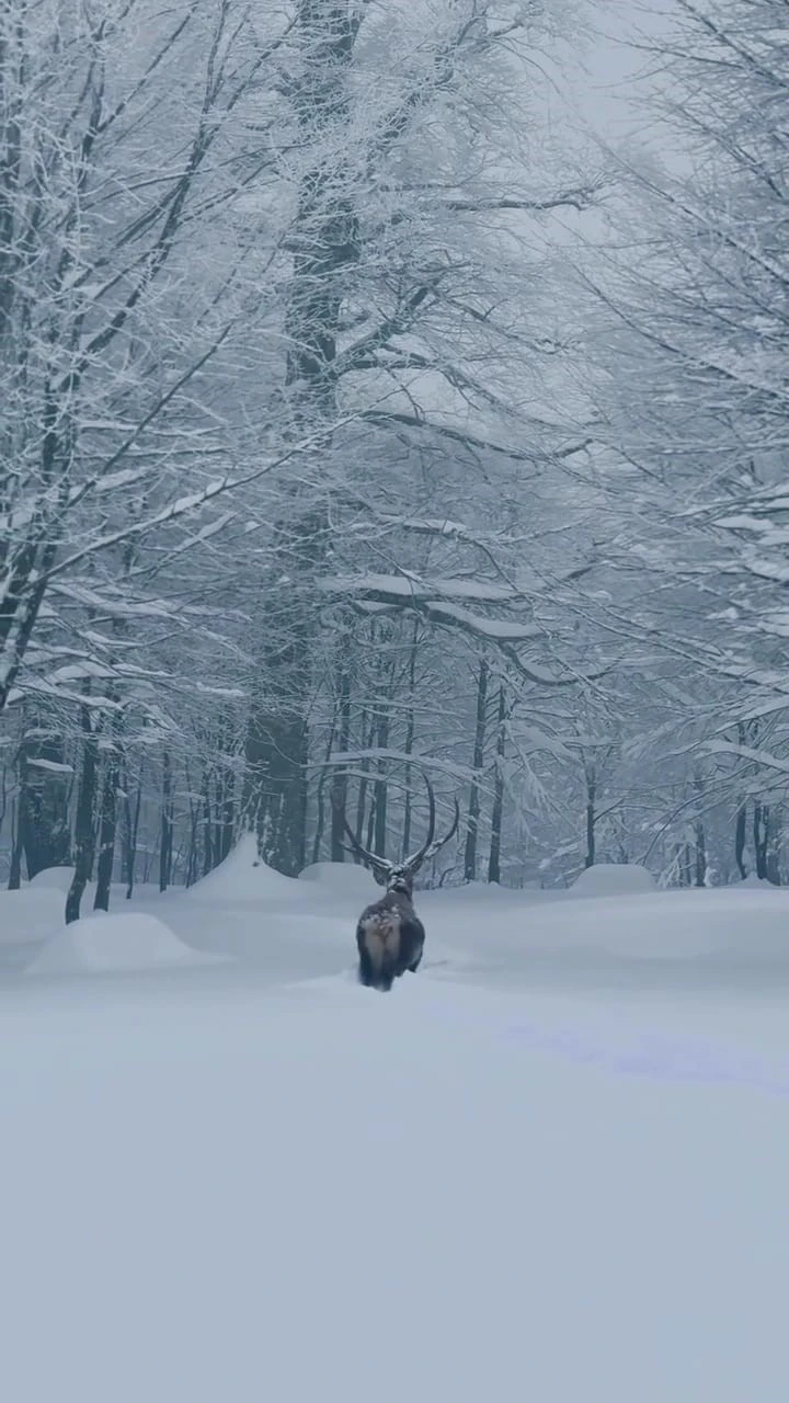 Karla kaplı Kartepe&rsquo;de kızıl geyik g&uuml;zelliği
