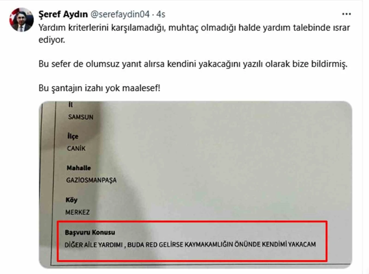 Kaymakam Aydın: "Bu şantajın izahı yok"
