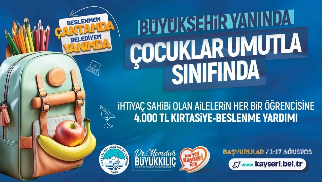 Kayseri’de ihtiyaç sahibi ailelerin öğrencilerine 4 bin TL yardım yapılacak
