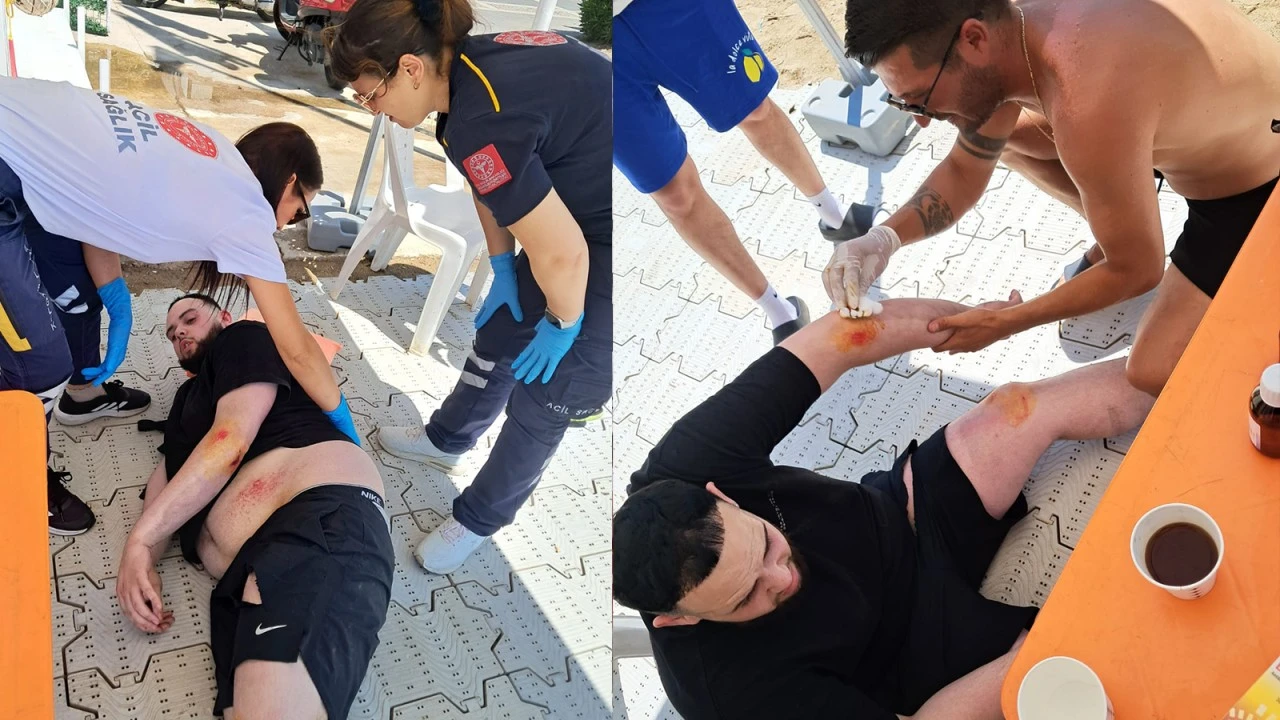 KAZADA YARALANAN TURİSTE İLK MÜDAHALE CANKURTARANDAN