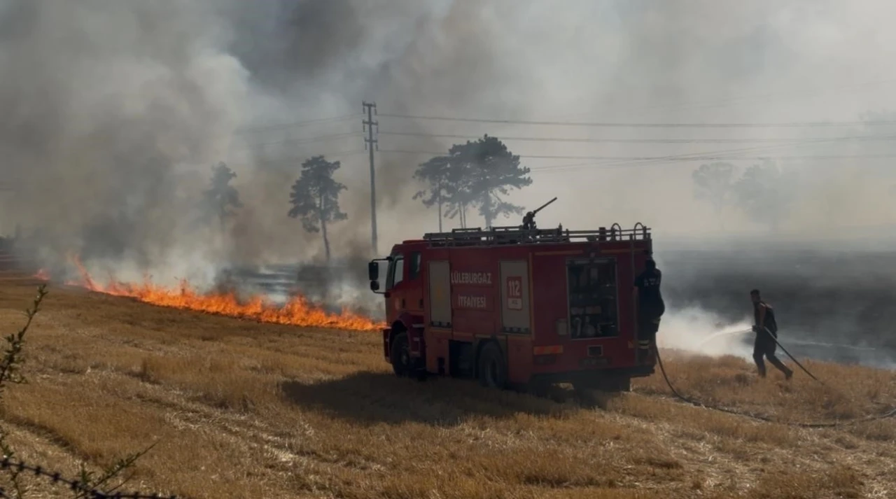 Kırlareli’nde çıkan anız yangında 3 ev zarar gördü
