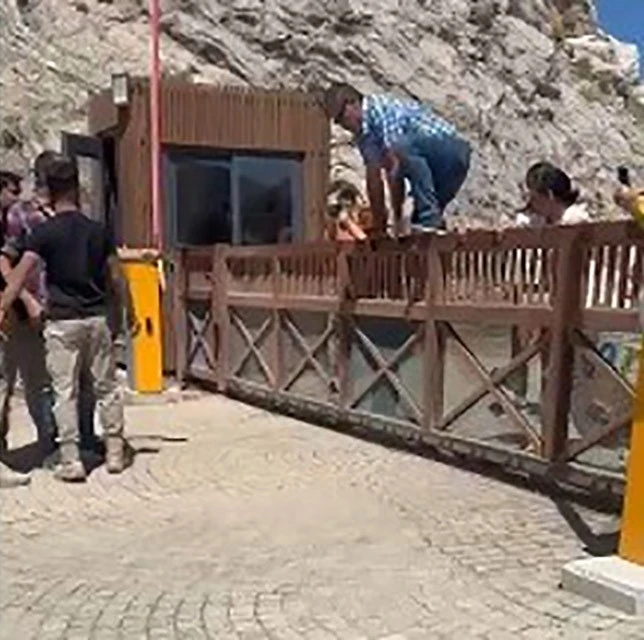 Kızılbük Proje alanına giden çevreciler, güvenlik görevlisini tokatladı
