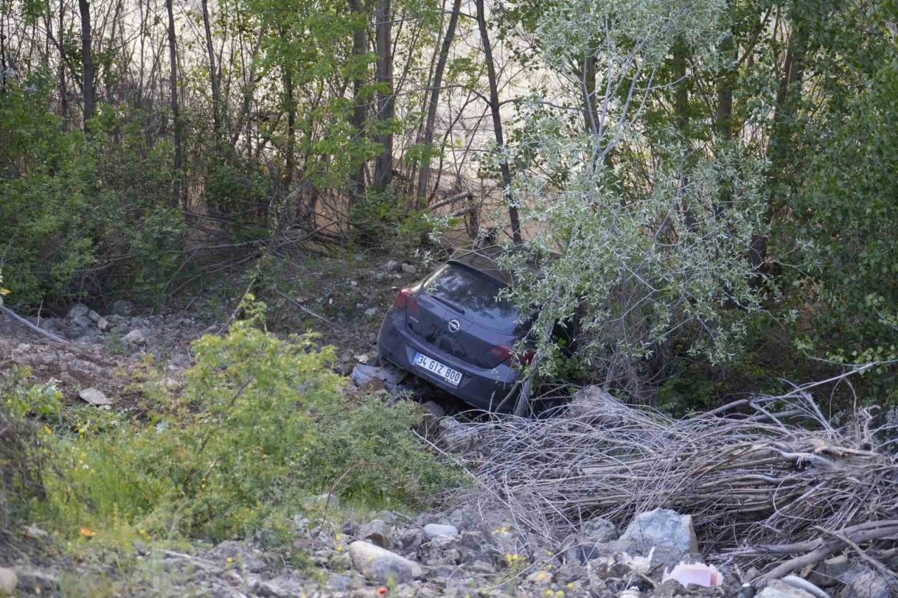 Kontrolden &ccedil;ıkan otomobil Harşit &Ccedil;ayı&rsquo;nın kenarında durabildi
