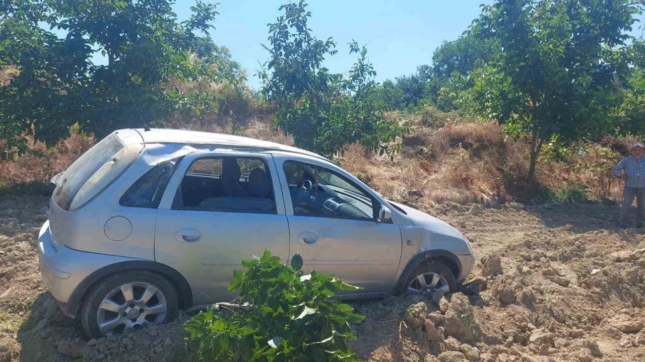 Kontrolden &ccedil;ıkan otomobil meyve bah&ccedil;esine u&ccedil;tu: 4 yaralı
