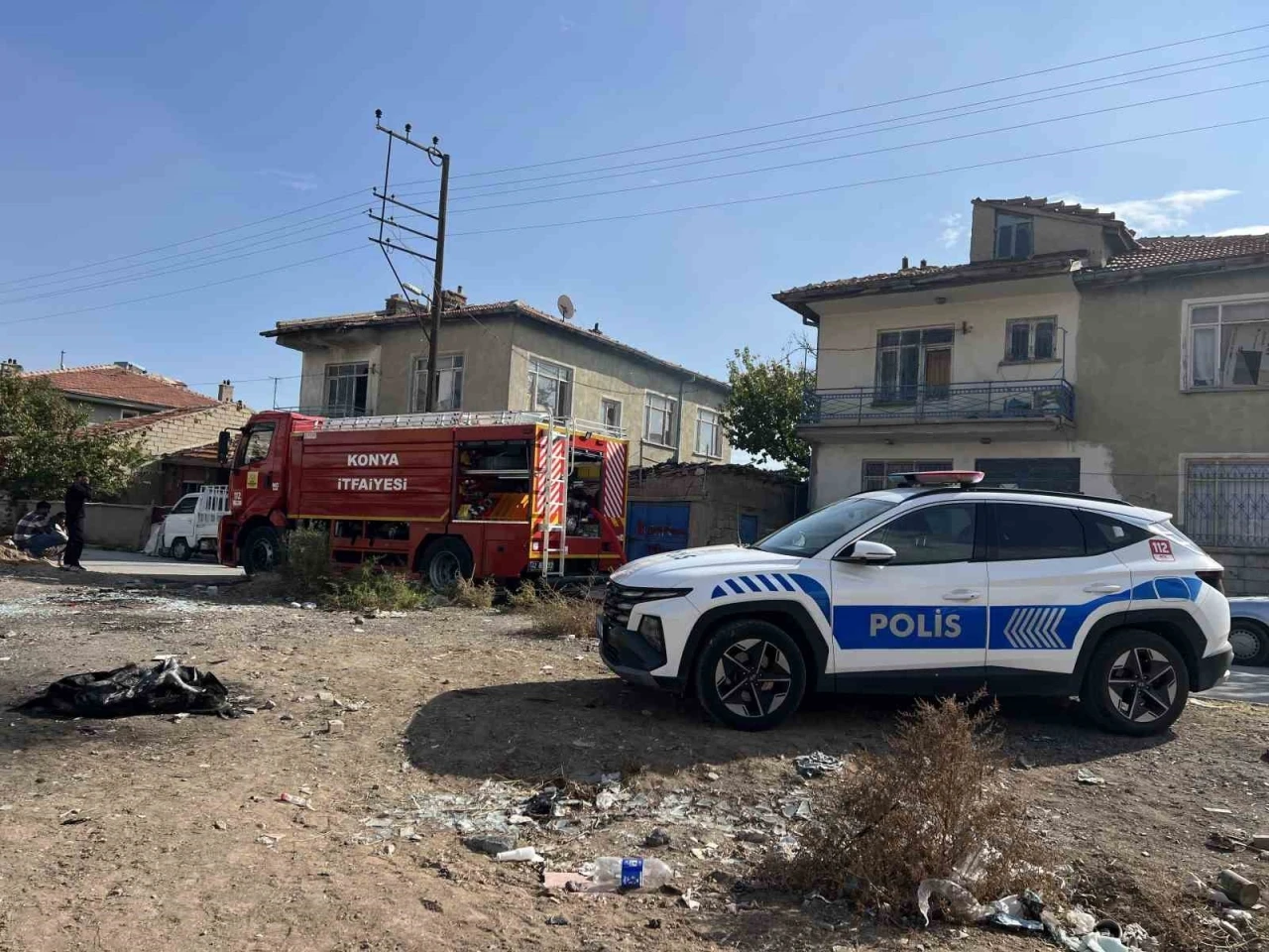 Konya’da kullanılmayan müstakil evde yangın
