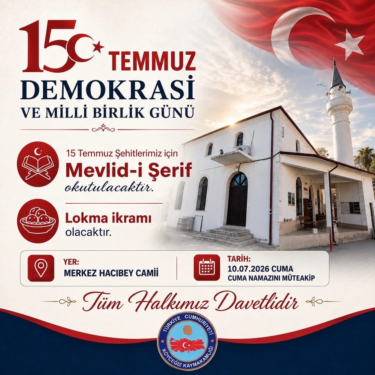 K&ouml;yceğiz&rsquo;de Mevlid-i Şerif programı ger&ccedil;ekleşecek
