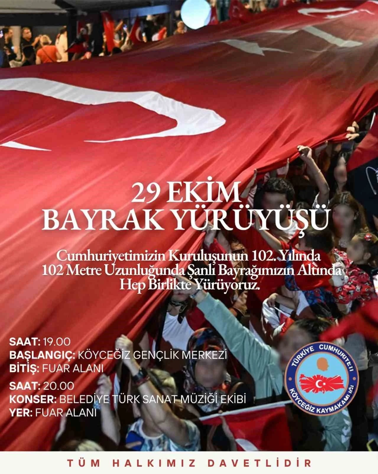Köyceğiz’de vatandaşlar 29 Ekim Bayrak yürüyüşüne davet edildi
