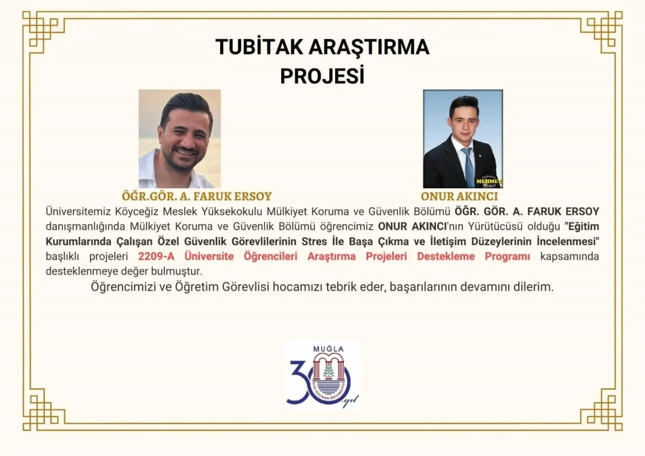Köyceğiz Meslek Yüksek Okulu öğrencisinin projesi desteklenmeye değer bulundu
