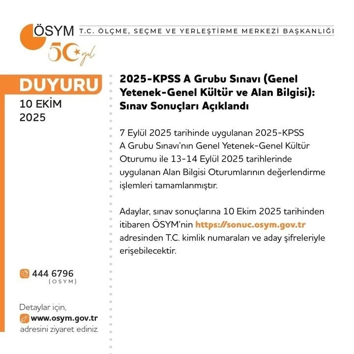 KPSS sonuçları açıklandı
