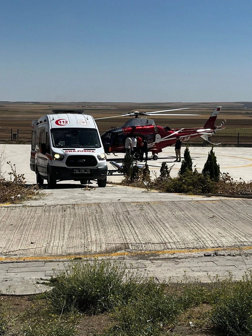 Kulu’da mide kanaması geçiren gurbetçiye hava ambulansı
