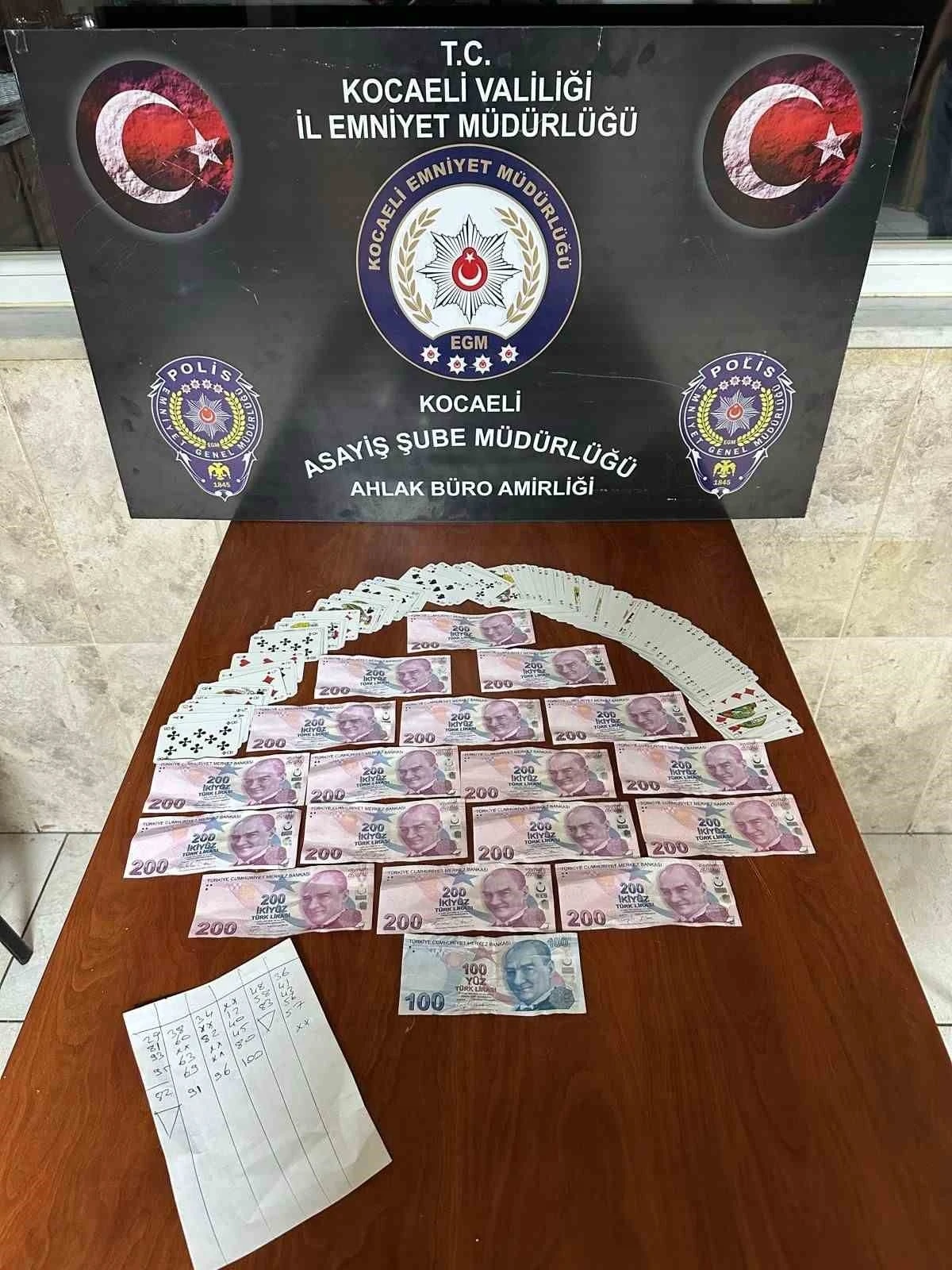 Kumar oynayan 5 kişiye 46 bin 235 TL ceza
