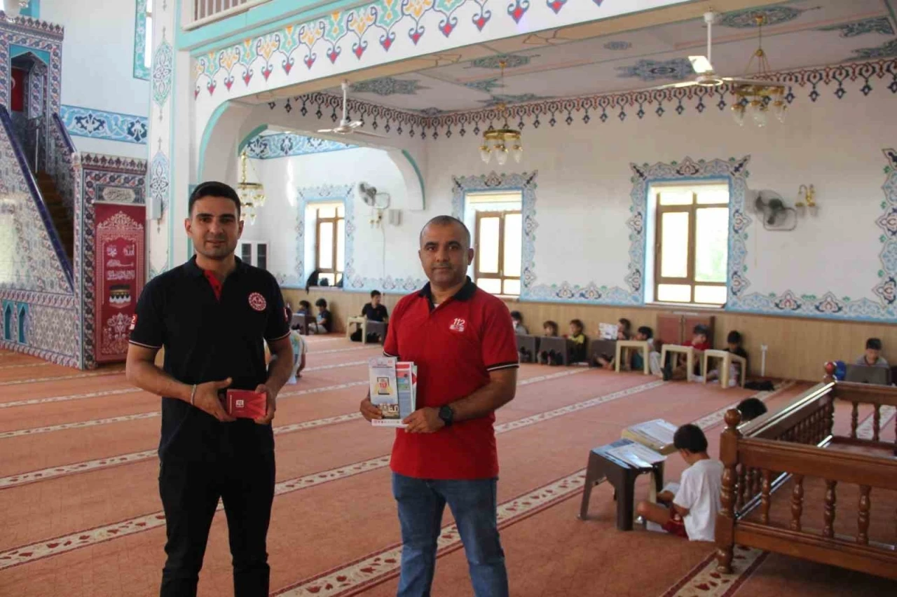 Kuran kurslarında 112 Acil &ccedil;ağrı hattı  tanıtımları s&uuml;r&uuml;yor

