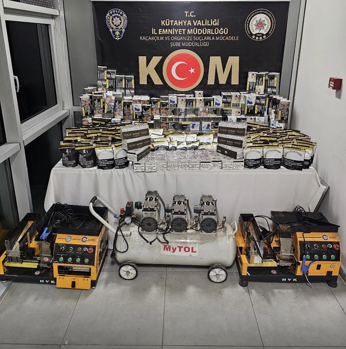 Kütahya’da kaçak sigara ve tütün operasyonu