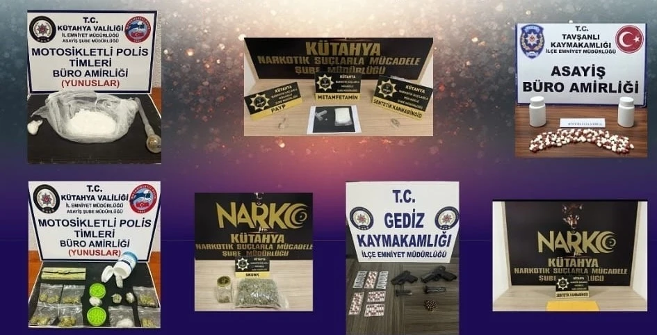 Kütahya polisi uyuşturucuyla mücadelede kararlılığını sürdürüyor
